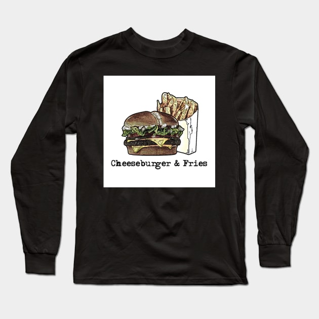 Cheeseburger & Fries Long Sleeve T-Shirt by ImpArtbyTorg